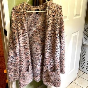 Torrid size 1 fuzzy multicolored cardigan